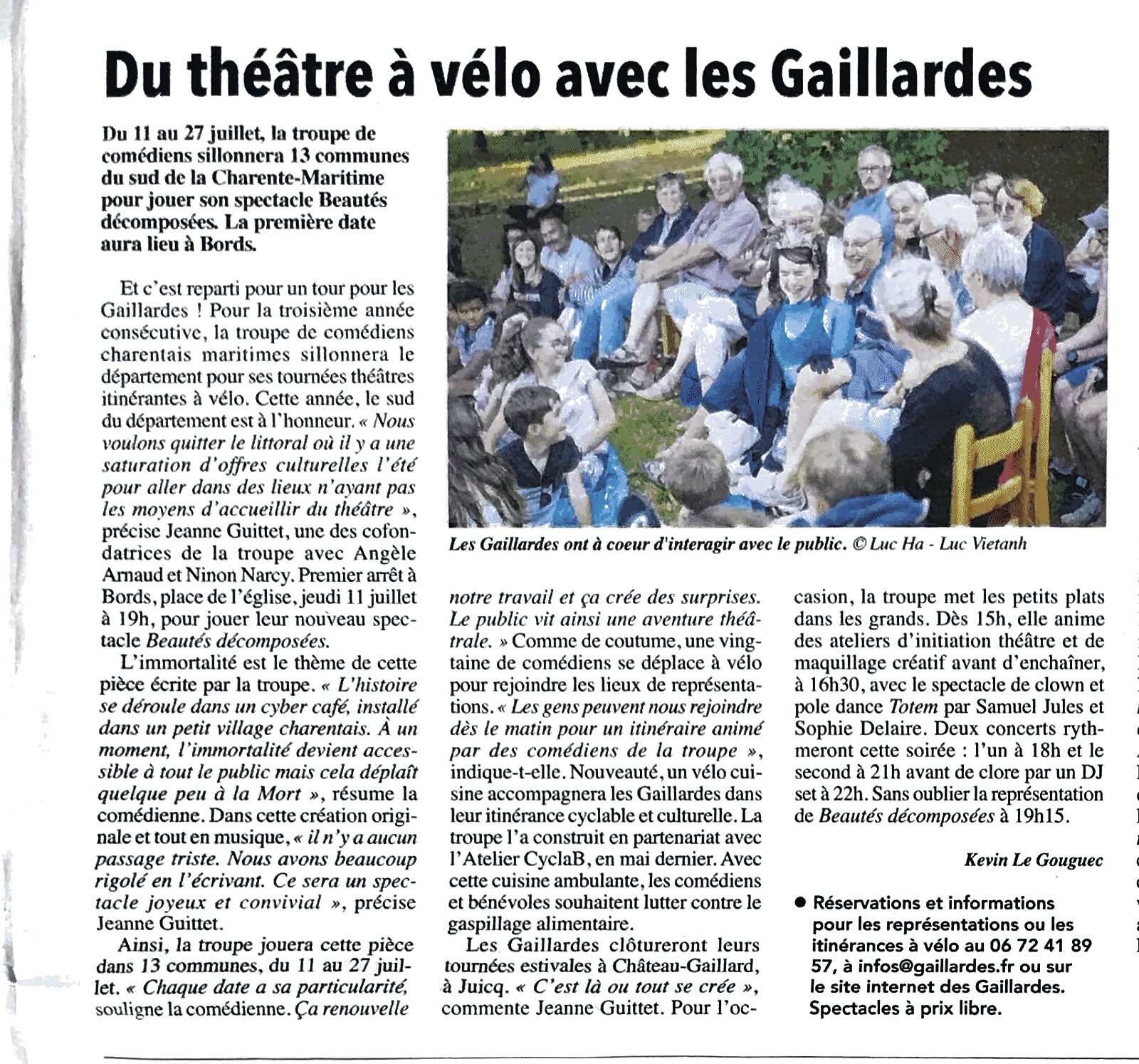 Article de presse Les Gaillardes 2024 – L&rsquo;Angérien Libre