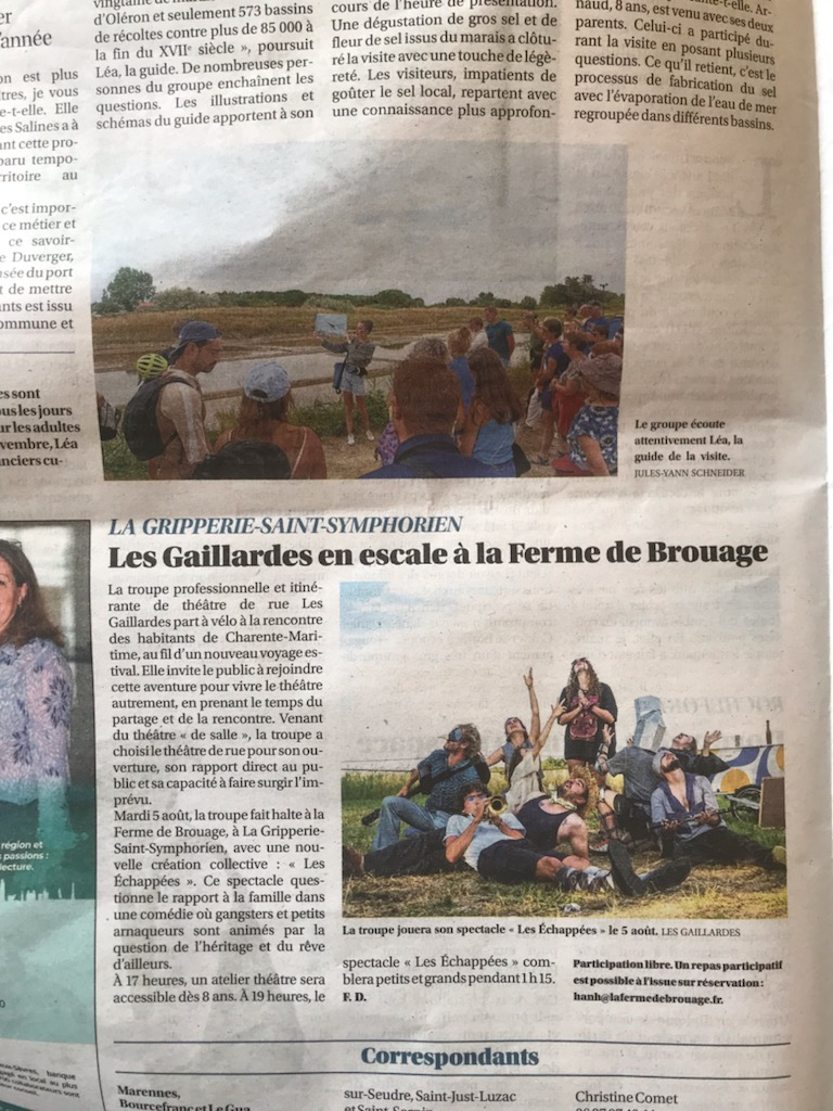 Les Gaillardes en escale à la ferme de Brouage – Sud Ouest
